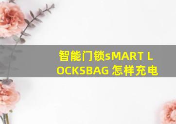 智能门锁sMART LOCKSBAG 怎样充电